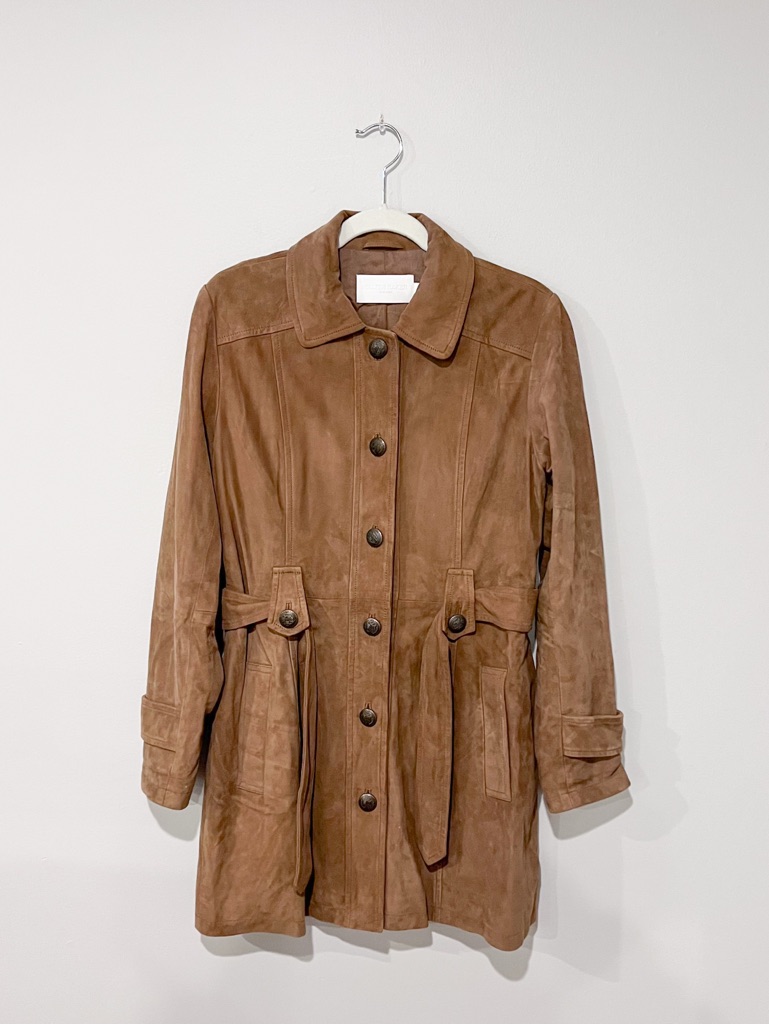 Walter Baker Suede Desi Brown Suede Trench Jacket